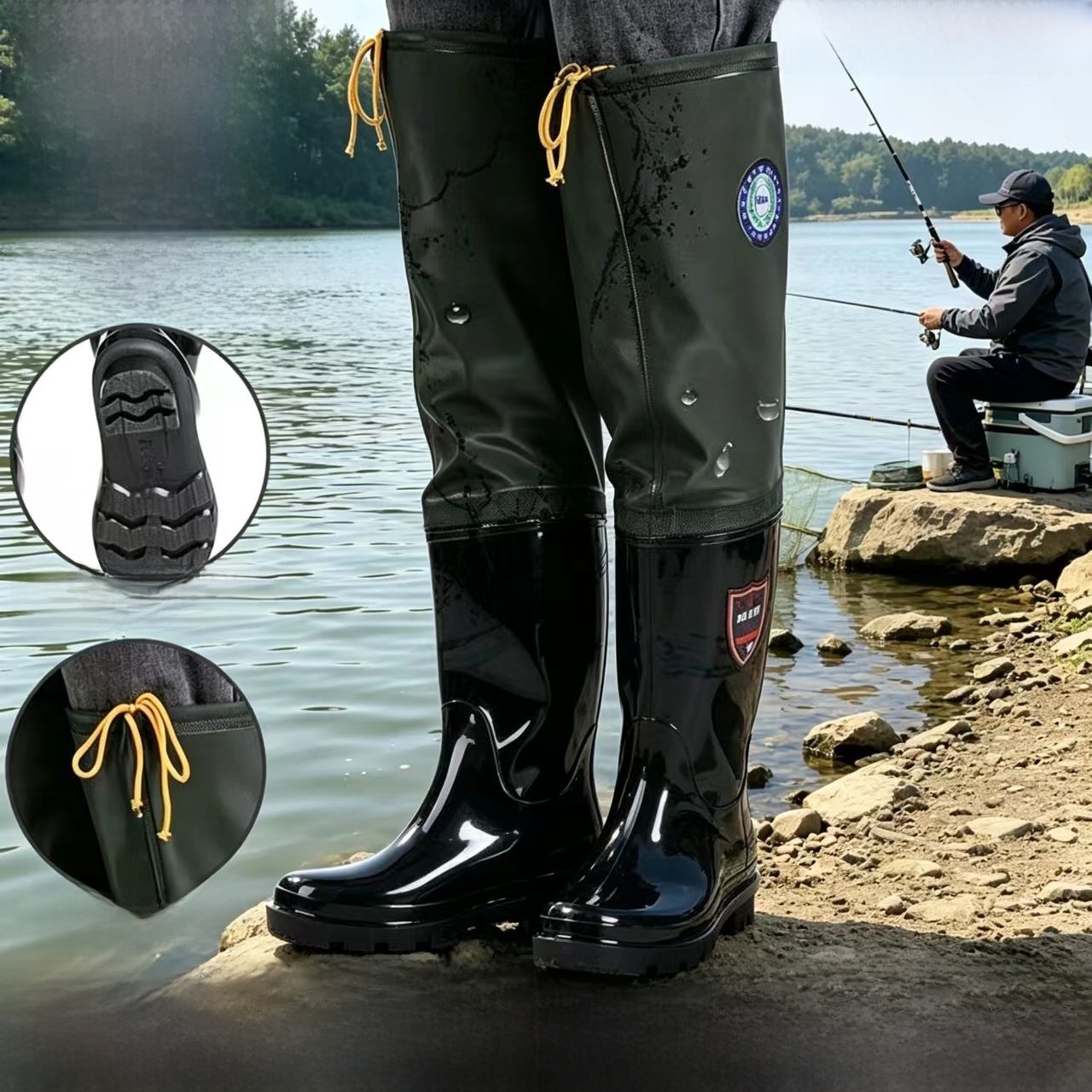 Fishing Boots - Bottes de pluie épaisses montantes au-dessus